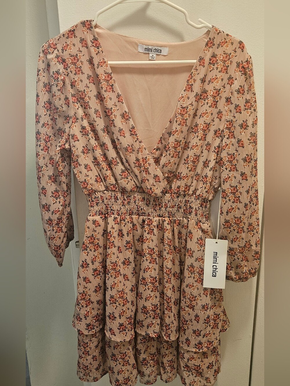 Mimi Chica Floral  Mini Dress Size M New